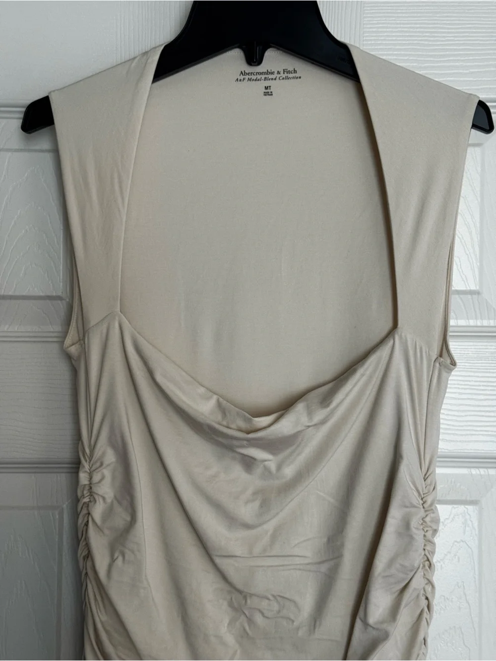 Cream Square-Neck Maxi Dress